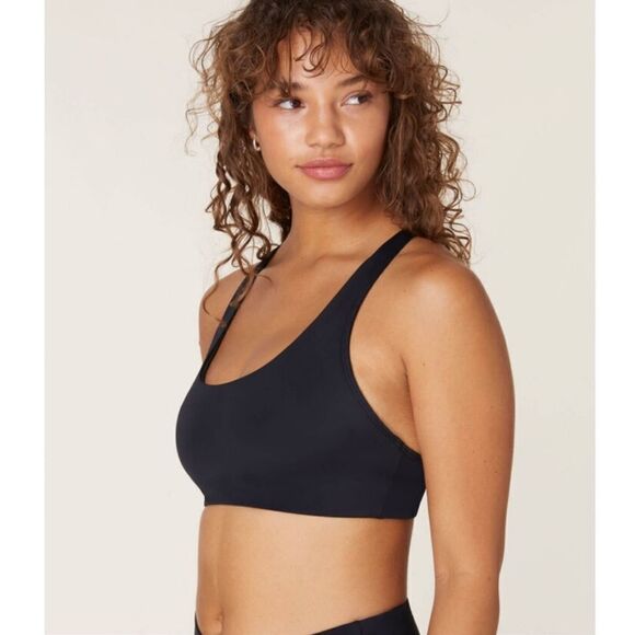 Andie Other - Andie Black Caledonia Criss Cross Back Bikini Top Sz S NWT